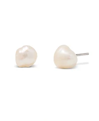 brook & york "14k Gold" Olive Biwa Imitation Pearl Stud Earrings