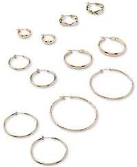 Anne Klein Silver Tone Or Gold Tone Assorted Hoop Earrings Collection