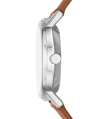 Skagen Women's Kuppel Lille Quartz Three Hand Brown Leather Watch, 32mm