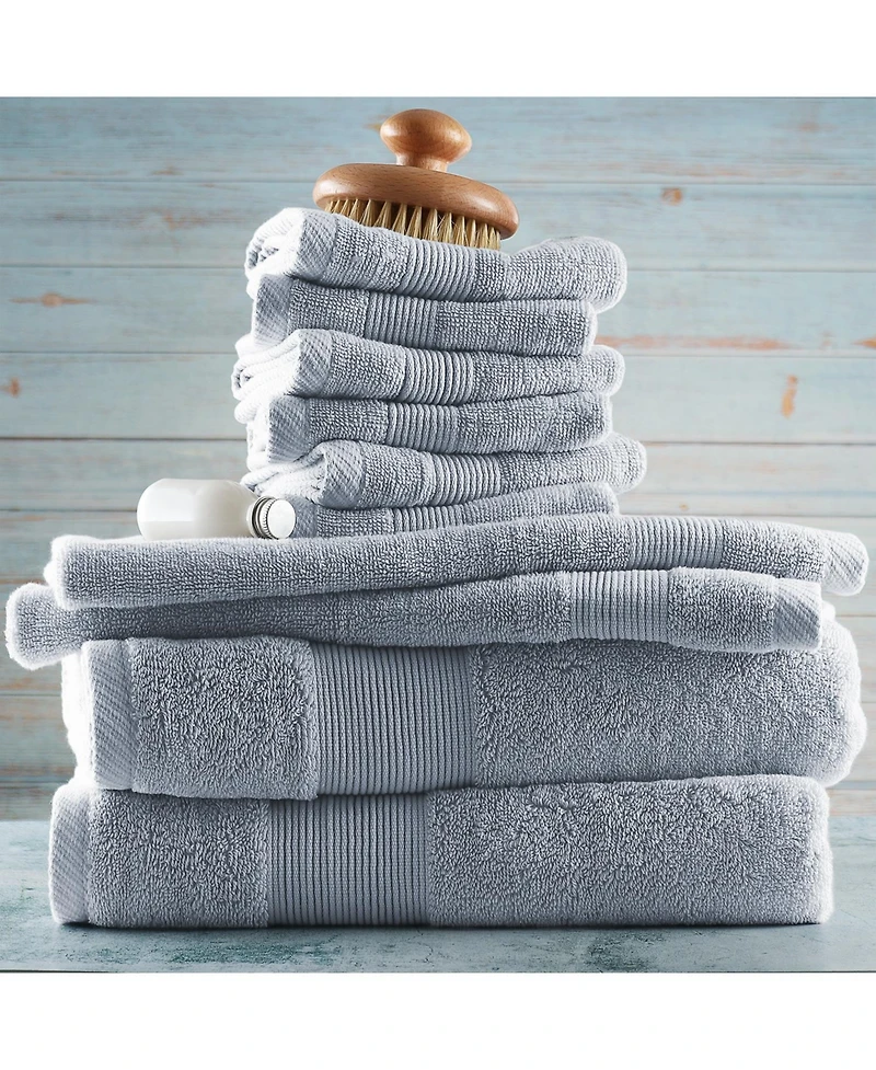 Luxury Soft 10-Piece Towel Set – 600 Gsm 100% Combed Cotton | 2 Bath Towels, Hand Towels & 6 Washcloths