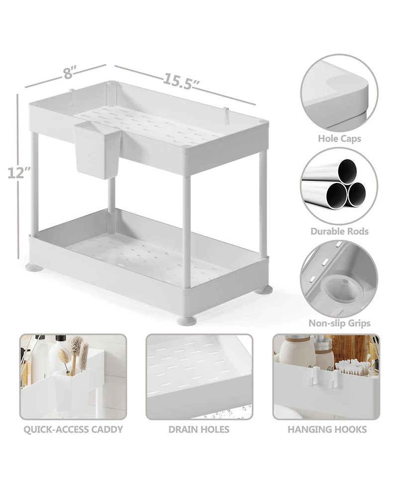 StorageBud Under Sink Bathroom & Kitchen Cabinet Organizer