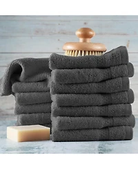 Luxury 12-Pack Washcloths – 500 Gsm 100% Combed Cotton, Soft & Highly Absorbent