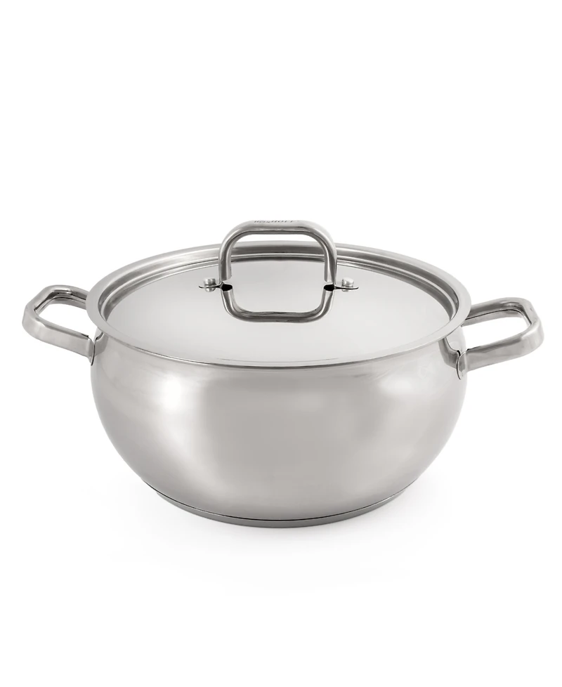 BergHOFF Belly Shape 18/10 Stainless Steel 9.5" Stock Pot with Ss Lid, 5.5qt.