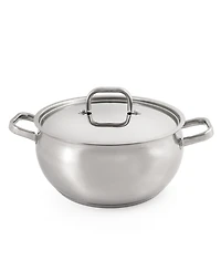 BergHOFF Belly Shape 18/10 Stainless Steel 9.5" Stock Pot with Ss Lid, 5.5qt.