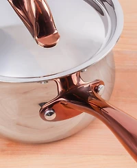 BergHOFF Ouro Gold 5pc 18/10 Stainless Steel Starter Set, Ss Lids, Rose Gold Handles