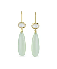 Unique Geometric Oval Linear Long Shape Tear Drop Natural Multi-Tier Earthy Rose Quartz Gemstone Party Dangling Earrings Fish hook for Women G