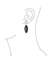 Bling Jewelry Geometric Rhombus Teardrop Stone Dangling Earrings Gold Plated