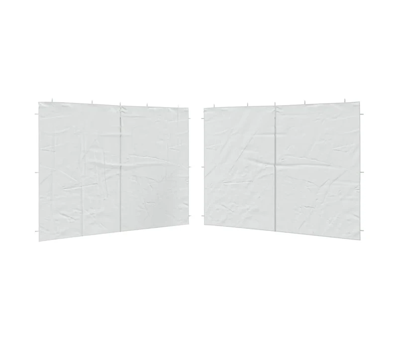 vidaXL Party Tent Sidewall 2 pcs with Zipper Pe White