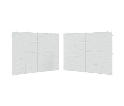 vidaXL Party Tent Sidewall 2 pcs with Zipper Pe White