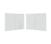 vidaXL Party Tent Sidewall 2 pcs with Zipper Pe White