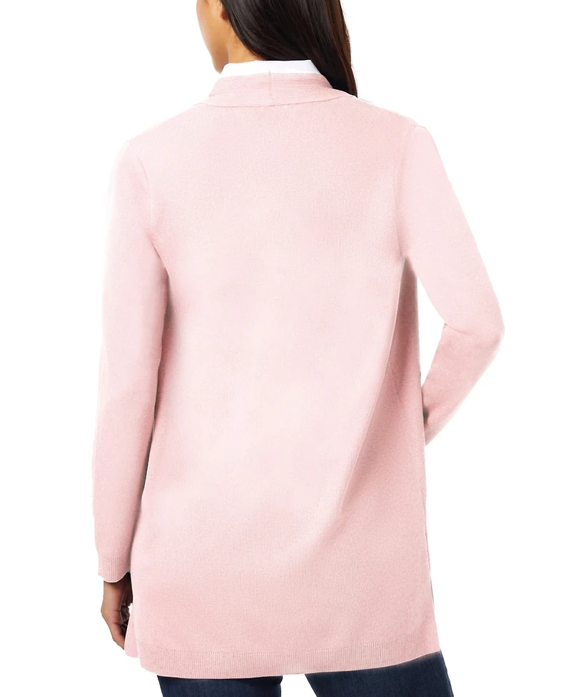 Jones New York Women's Relaxed V-Neck Open Cardigan