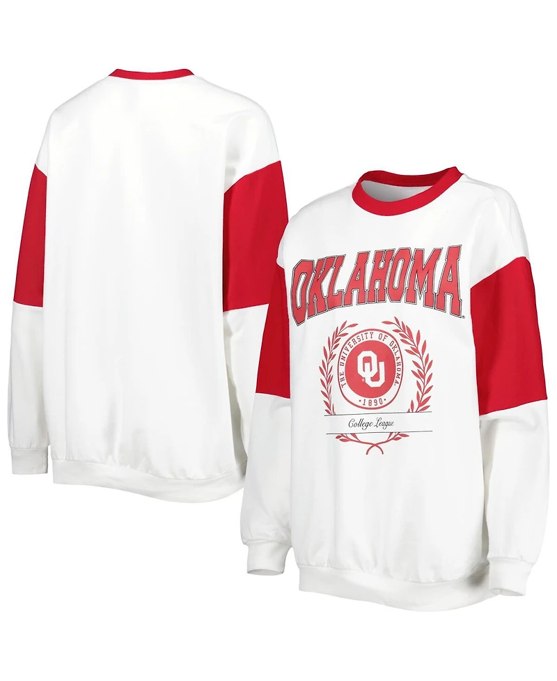 Women's Gameday Couture White Oklahoma Sooners It's A Vibe Dolman Pullover Sweatshirt