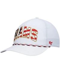 Men's '47 Brand White Los Angeles Rams Hitch Stars and Stripes Trucker Adjustable Hat