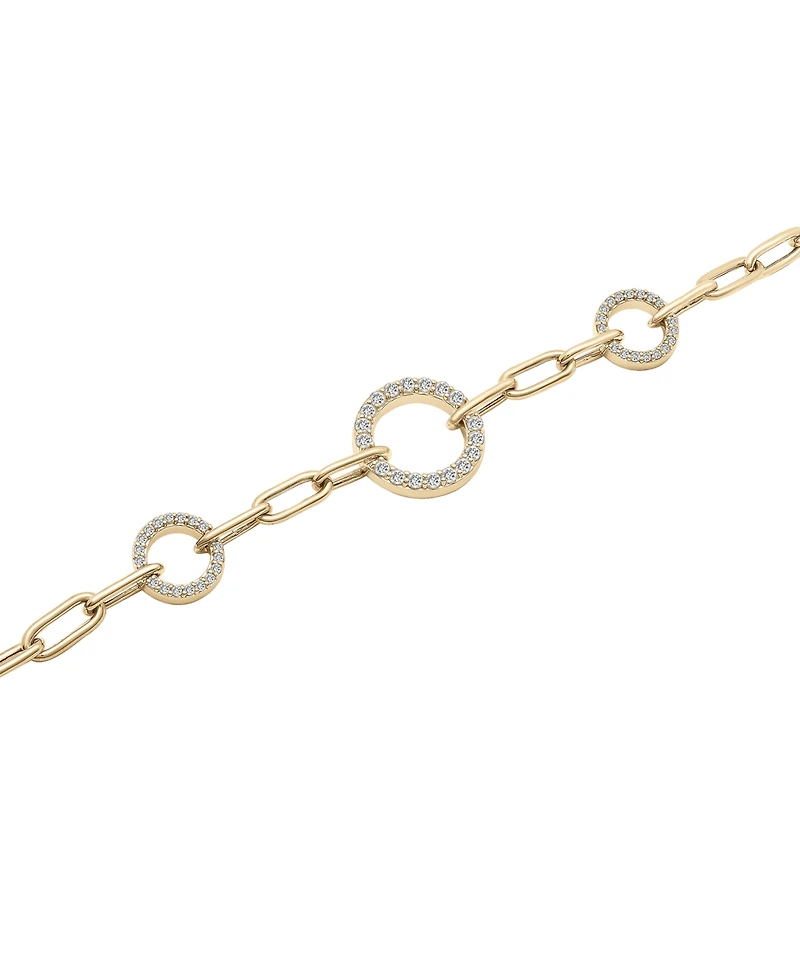 Wrapped in Love Diamond Circles Paperclip Link Bracelet (1/2 ct. t.w.) in 14k Gold, Created for Macy's
