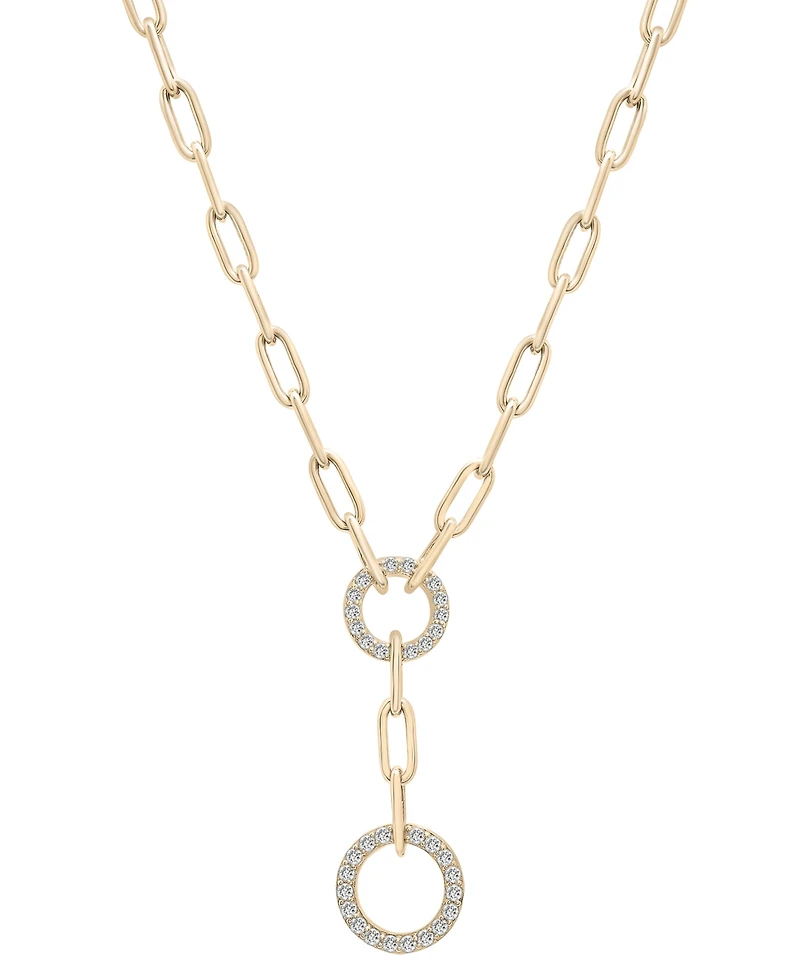 Wrapped in Love Diamond Circle 17" Lariat Necklace (1/2 ct. t.w.) in 14k Gold, Created for Macy's