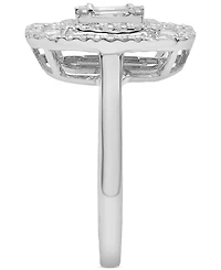 Wrapped in Love Diamond Round & Baguette Square Halo Cluster Ring (1 ct. t.w.) in 14k White Gold, Created for Macy's