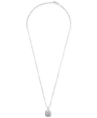 Wrapped in Love Diamond Round & Baguette Square Halo Cluster Pendant Necklace (1 ct. t.w.) in 14k White Gold, 16" + 2" extender, Created for Macy's