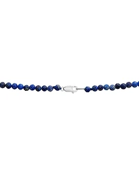 Black Spinel & Diamond Accent Beaded 17" Pendant Necklace in Sterling Silver (Also in Turquoise, Lapis Lazuli, & Jade)