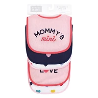 Hudson Baby Girls Cotton Terry Bib and Burp Cloth Set