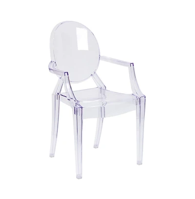 Emma+Oliver Oval Back Ghost Chair With Arms