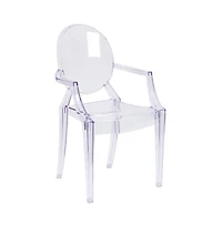 Emma+Oliver Oval Back Ghost Chair With Arms