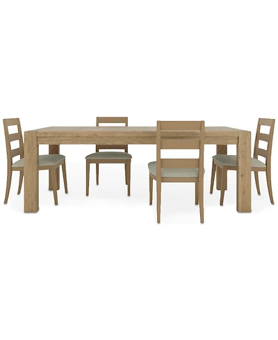 Davie Rectangular 5pc Dining Set (Table & 4 Ladder Side Chairs)
