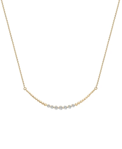 Wrapped Diamond Curved Bar Statement Necklace (1/4 ct. t.w.) in 14k Gold, 15" + 2" extender, Created for Macy's