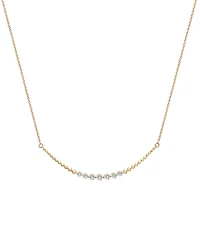 Wrapped Diamond Curved Bar Statement Necklace (1/4 ct. t.w.) in 14k Gold, 15" + 2" extender, Created for Macy's
