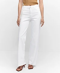 Mango Women's Wideleg Mid-Rise Jeans