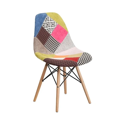 Fabric Accent Dining Chair With Wooden Legs