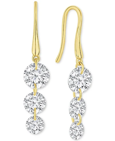 And Now This Cubic Zirconia Graduated Linear Drop Earrings