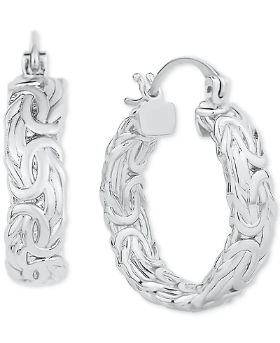 And Now This Byzantine Texture Small Hoop Earrings, 0.98"