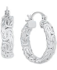 And Now This Byzantine Texture Small Hoop Earrings, 0.98"