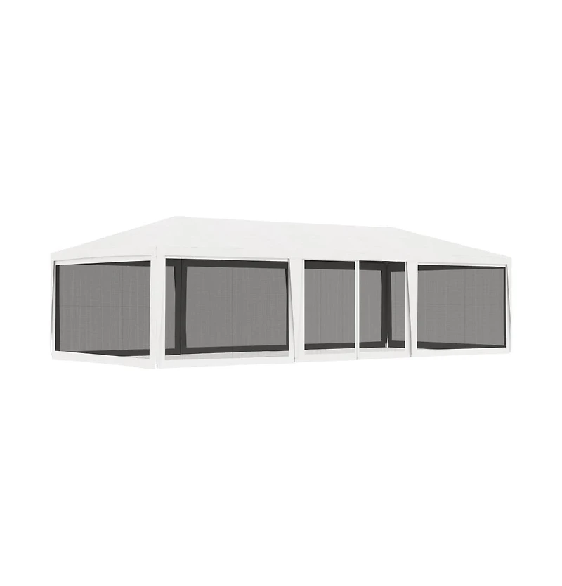 Party Tent with 4 Mesh Sidewalls 13.1'x29.5' White