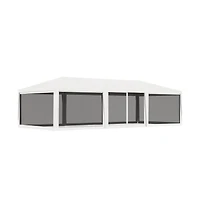 Party Tent with 4 Mesh Sidewalls 13.1'x29.5' White