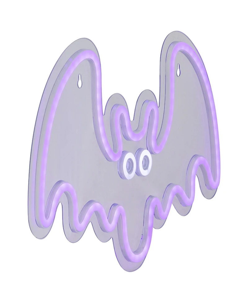 15" Led Lighted Neon Style Bat Halloween Window Silhouette
