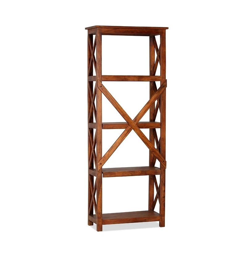 Bookshelf Solid Acacia Wood Honey Finish 23.6"x11.8"x63"