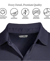 Lands' End Big & Tall Long Sleeve Supima Interlock Polo Shirt