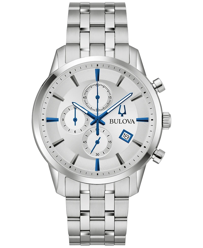 Bulova Men's Chronograph Classic Sutton Stainless Steel Bracelet Watch 41mm