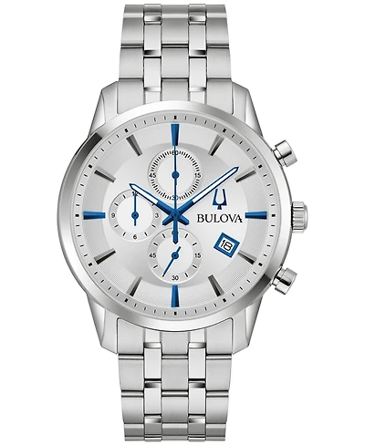 Bulova Men's Chronograph Classic Sutton Stainless Steel Bracelet Watch 41mm