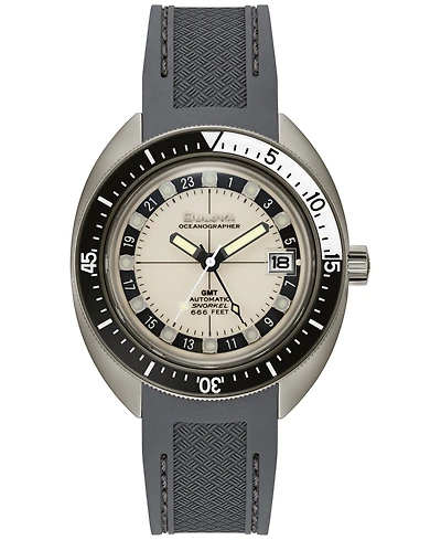 Bulova Men's Automatic Oceanographer Gmt Gray Polyurethane Strap Watch 41mm