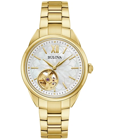 Bulova Women's Automatic Classic Sutton Gold-Tone Stainless Steel Bracelet Watch 35mm