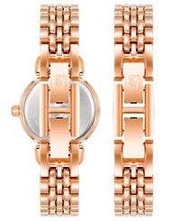 Anne Klein Women's Quartz Rose Gold-Tone Alloy Watch 24mm Set