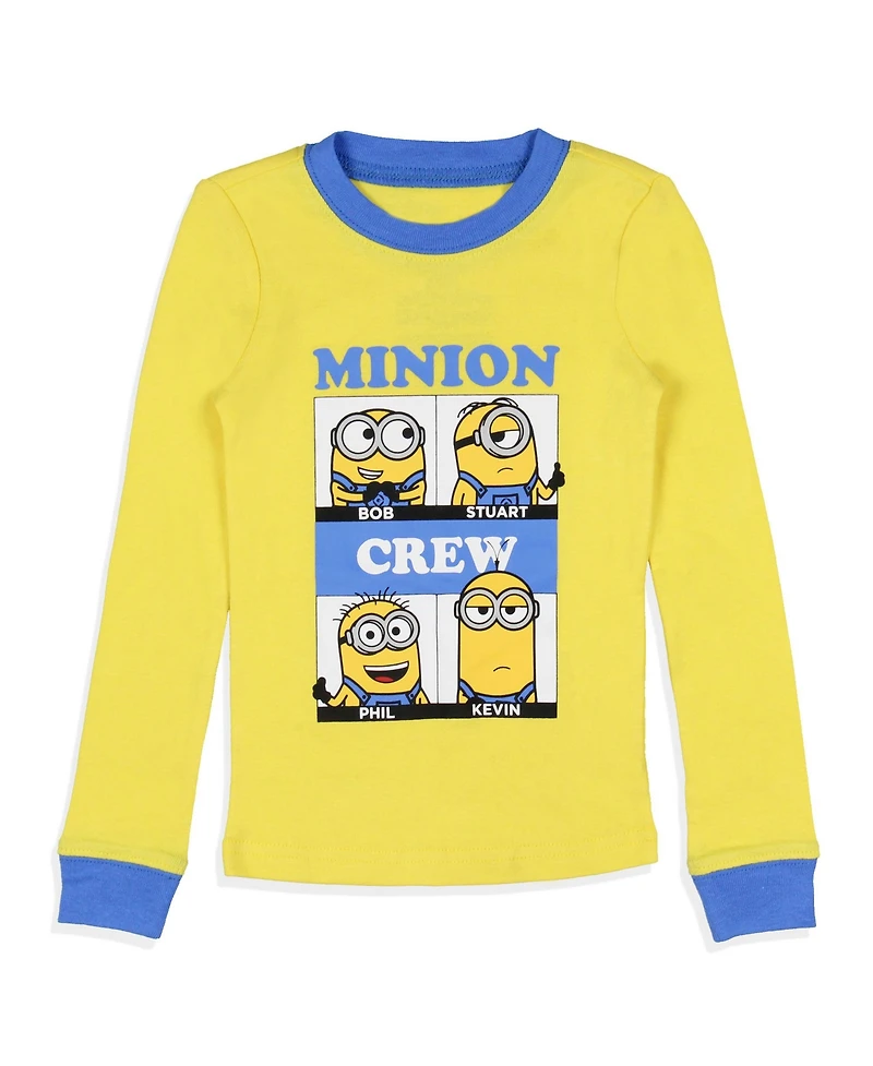 Despicable Me Toddler Boys Minions Crew Bob Stuart Phil Kevin Sleep Pajama Set