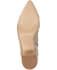 Journee Collection Women's Lusinda Color Block Pointed Toe Booties