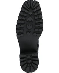 Journee Collection Women's Icelyn Flexible Patent Faux Leather Lug Sole Boots