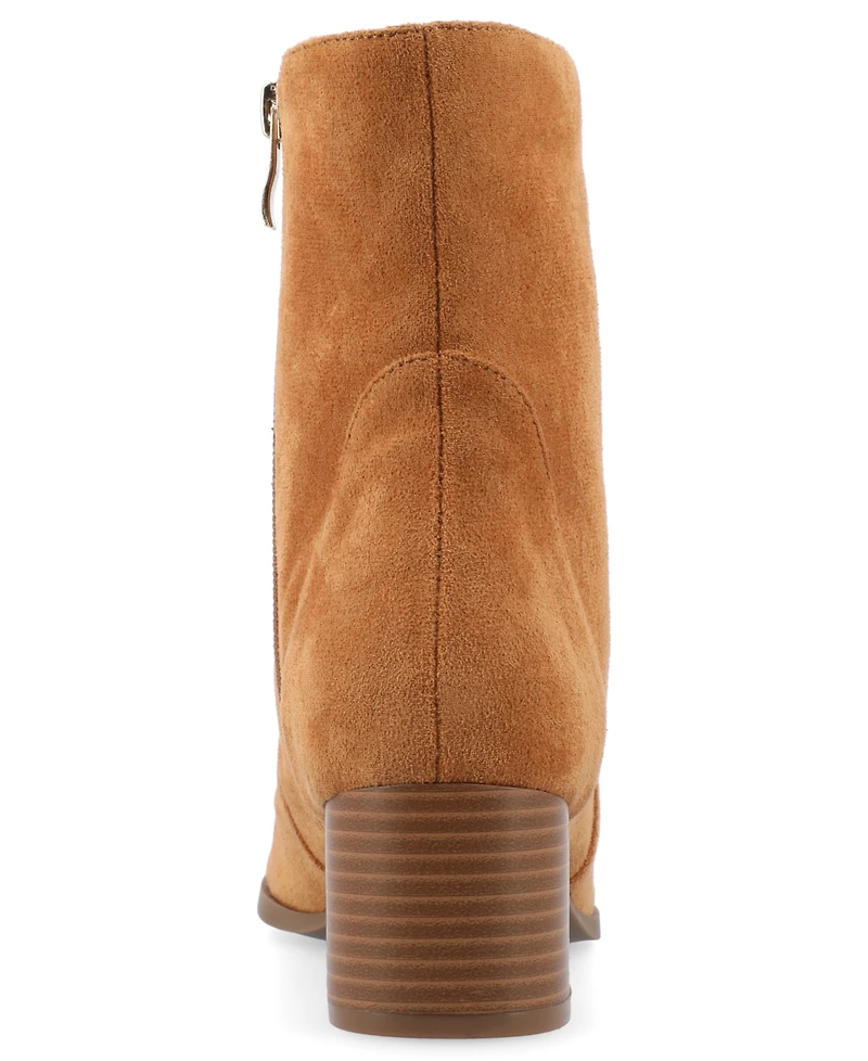 Journee Collection Women's Hayven Block Heel Almond Toe Booties