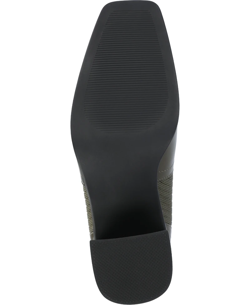 Journee Collection Women's Harlowe Chelsea Knit Block Heel Booties