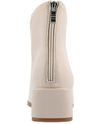 Journee Collection Women's Consuello Two Tone Pointed Toe Block Heel Booties