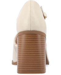 Journee Collection Women's Bobby Block Heel Square Toe Pumps